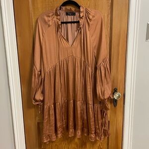 OPT Women's Copper Silky Mini Dress XL